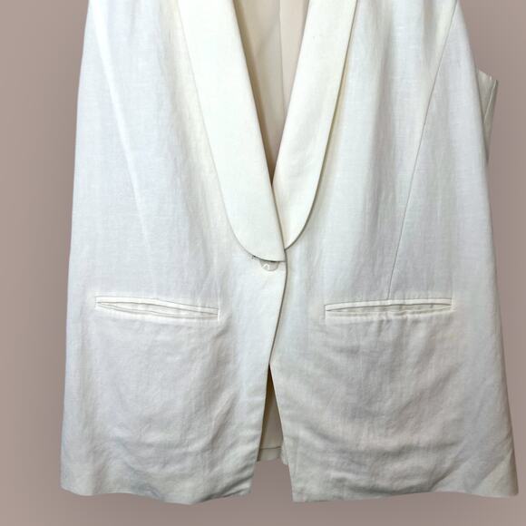 MADEWELL Linen Silk Blend Sleeveless Vest in White Women’s Size Large - Picture 3 of 9